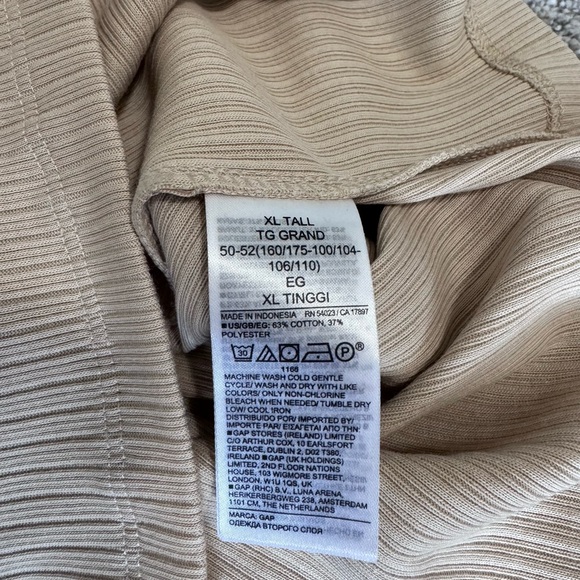 NWT Gap Neutral One Shoulder Midi Ribbed Knit Dress, Size XL Tall - Picture 5 of 5